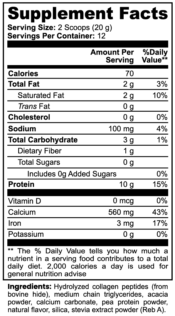 Grass-Fed Collagen Creamer (Vanilla Bean)
