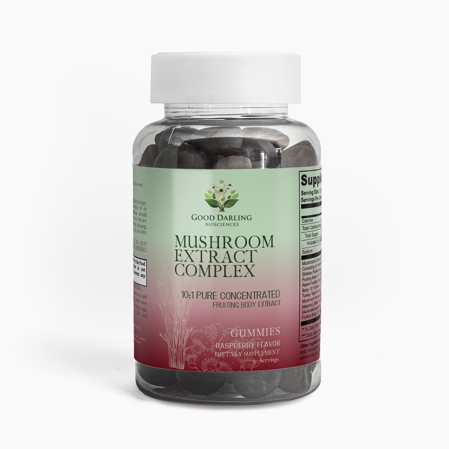 10:1 Mushroom Extract Complex (RASPBERRY GUMMIES)